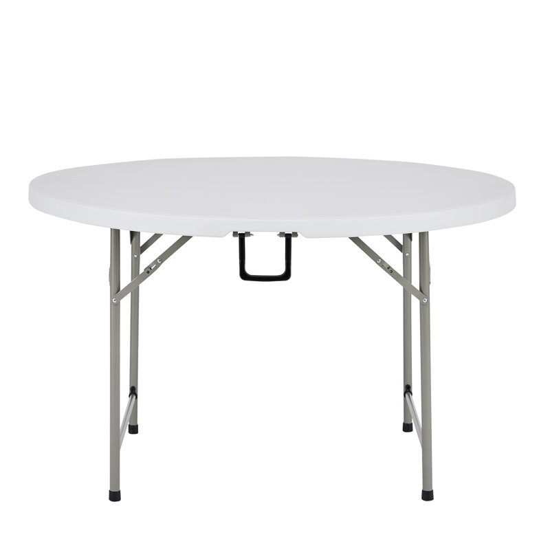 Arlmont & Co. Mishalay Round BiFold Resin Table with Carrying Handle 4